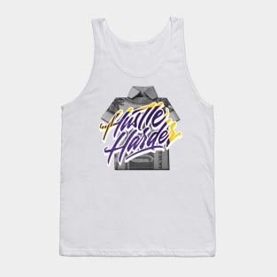 Hustle Harder Court Purple University Gold Tank Top